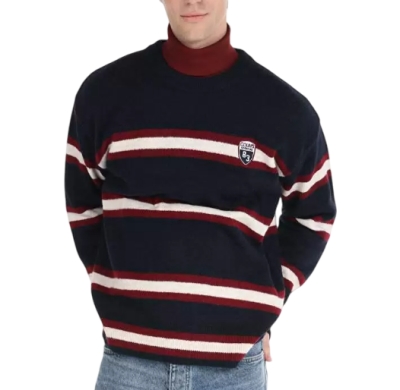 Джемпер с принтом мужской / Синий / 46