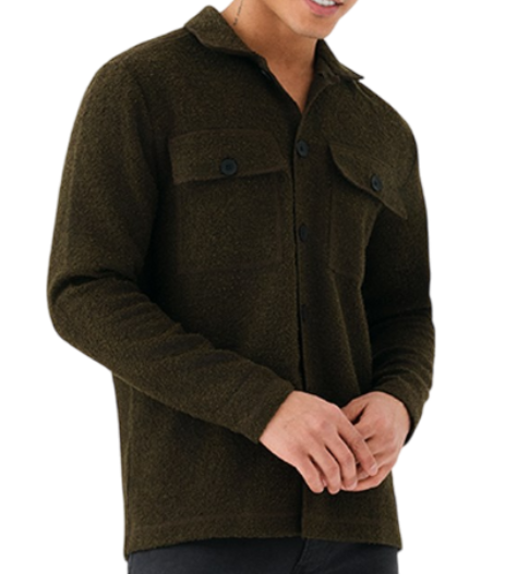 Рубашка прямого кроя мужская / Хаки / 52