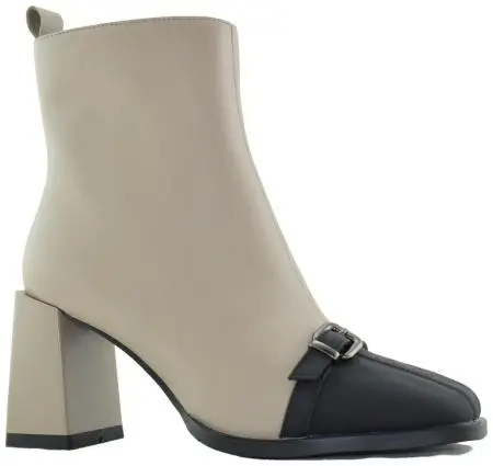 Ботильоны кожаные женские / Бежевый / 36