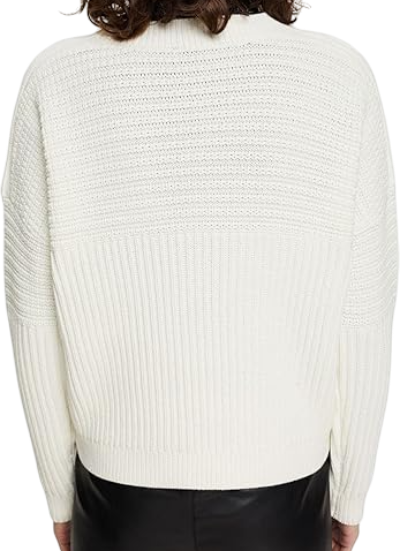 Джемпер с фактурной вязкой женский / Белый / 48