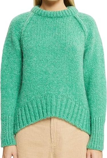 Свитер прямого кроя женский / Зеленый / 42