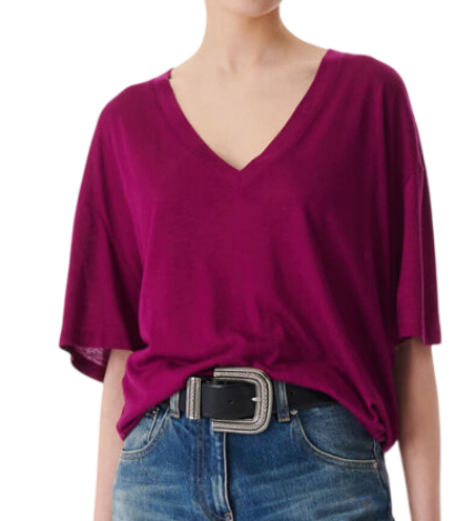 Футболка прямого кроя женская / Розовый / 38