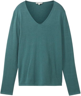 Пуловер однотонный женский / Зеленый / 48