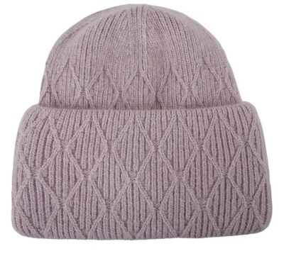 Шапка с шерстью женская / Светло-розовый / 56