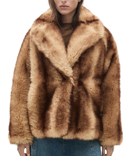 Шуба оверсайз женская / Коричневый / 44