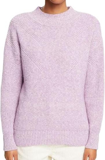 Джемпер с фактурной вязкой женский / Сиреневый / 48