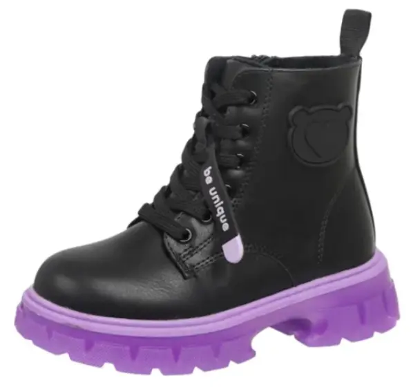 Ботинки из экокожи для девочки / Фиолетовый / 27