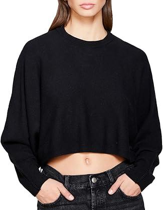 Свитер укороченный женский / Черный / 48