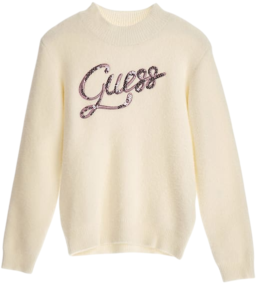 Джемпер с пайетками для девочки / Белый / 122