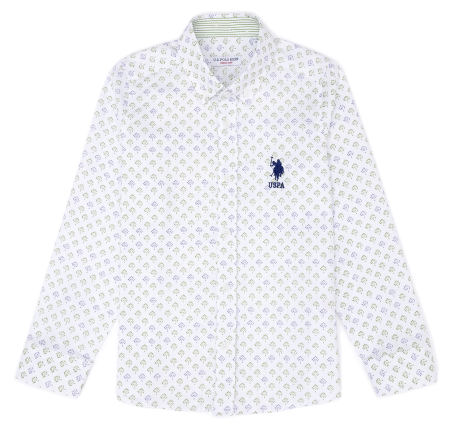 Рубашка с длинным рукавом для мальчика / Белый / 110