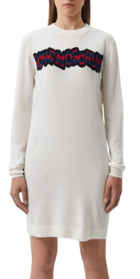 Платье с шерстью женское / Белый / 42