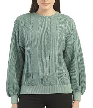 Джемпер свободного кроя женский / Зеленый / 50