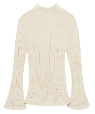 Джемпер фактурный женский / Молочный / 44