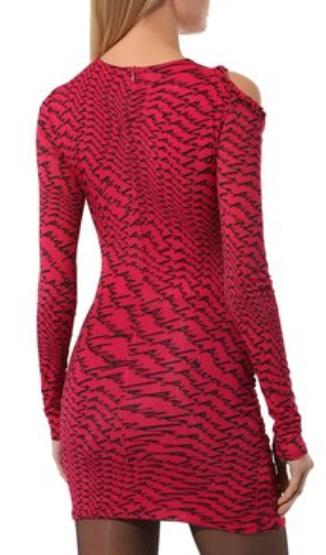 Платье-мини с принтом женское / Розовый / 48