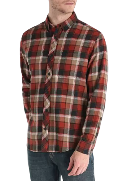 Рубашка с длинным рукавом мужская / Оранжевый / 46