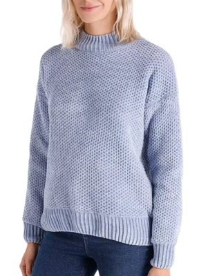 Джемпер прямого кроя женский / Голубой / 48