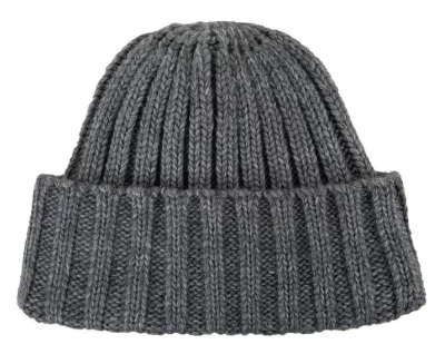 Шапка с шерстью мужская / Темно-серый / 58