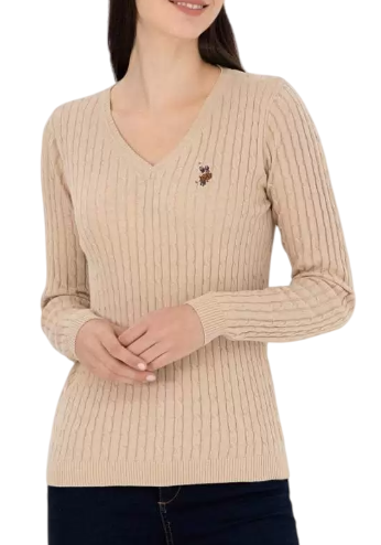 Пуловер с логотипом женский / Бежевый / 52