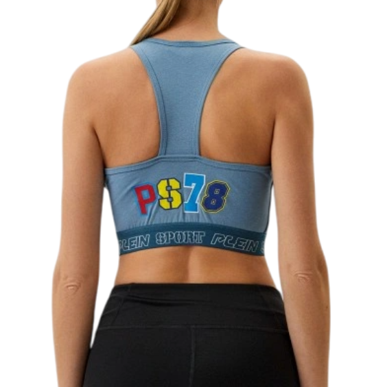 Топ спортивный с принтом женский / Синий / 46