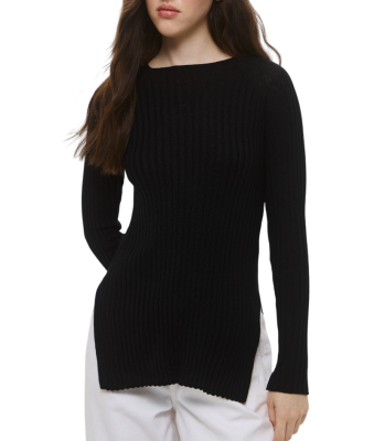 Джемпер с разрезами женский / Черный / 44