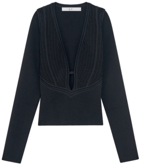 Джемпер с вырезом женский / Черный / 40