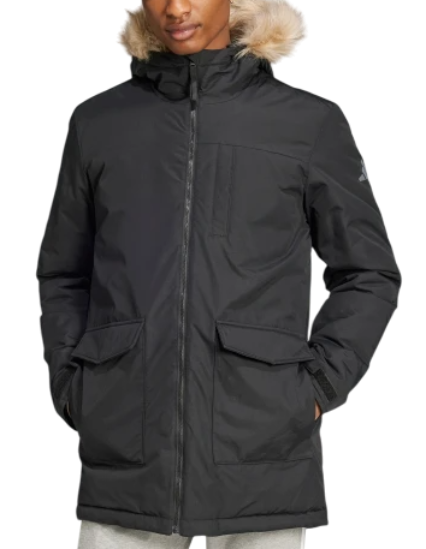 Парка прямого кроя мужская / Черный / 40