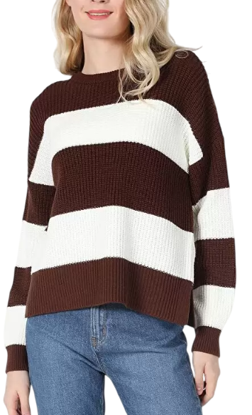 Свитер с принтом женский / Коричневый / 42