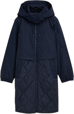 Пуховик с капюшоном женский / Синий / 50