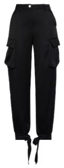 Брюки с накладными карманами женские / Черный / 40