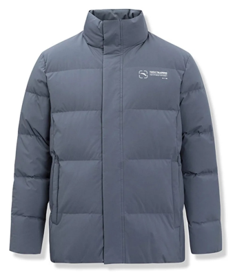 Пуховик с логотипом мужской / Серый / 56