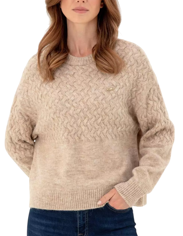 Свитер фактурной вязки женский