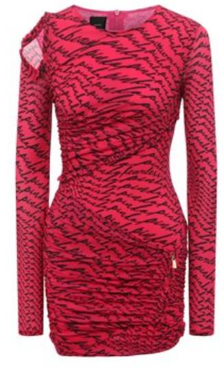Платье-мини с принтом женское / Розовый / 48