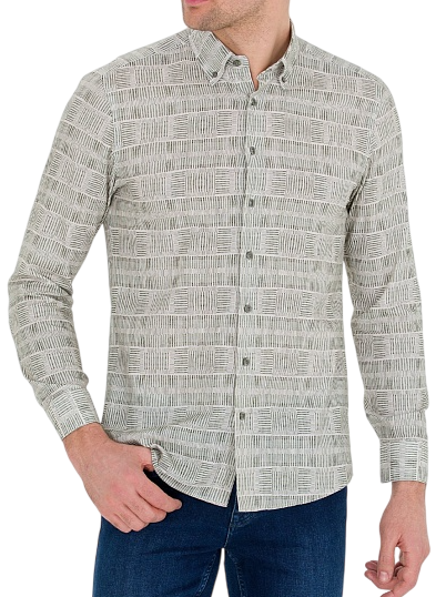 Рубашка с логотипом мужская / Хаки / 52