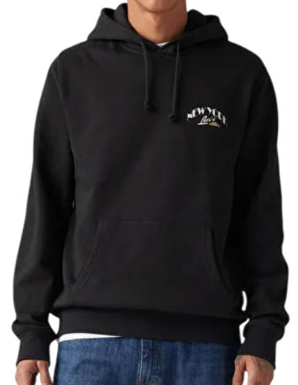 Худи с принтом мужское / Черный / 50