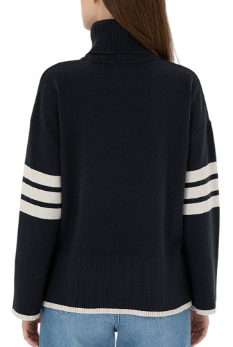 Свитер с широким воротником женский / Тёмно-синий / 44