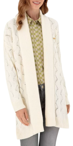 Фото Кардиган удлиненный с рельефным узором женский