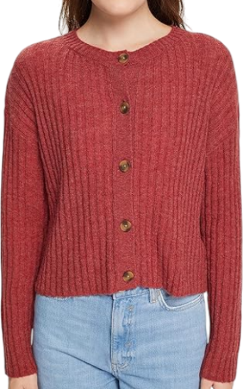 Кардиган прямого кроя женский / Коралловый / 50