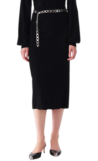 Юбка-карандаш трикотажная женская / Черный / 38