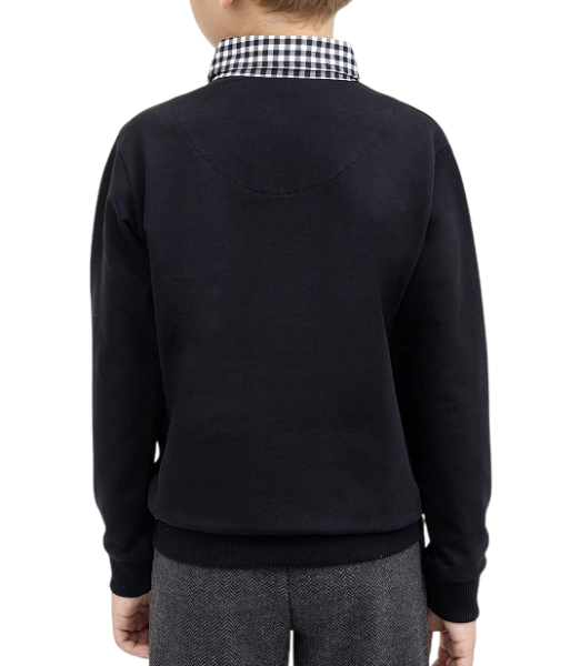 Джемпер с манишкой для мальчика / Черный / 116