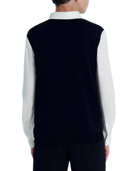 Джемпер с имитацией рубашки для мальчика / Черный / 134