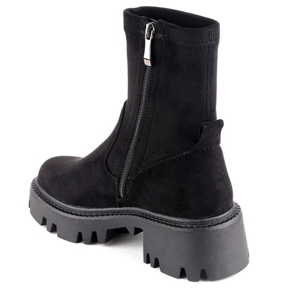 Ботинки из экокожи женские / Черный / 36