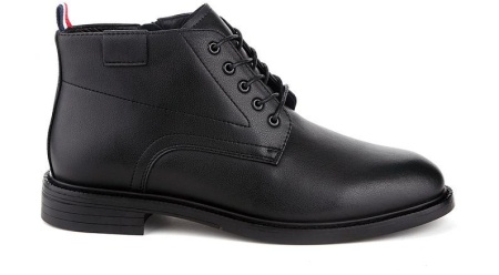 Ботинки из кожи мужские / Черный / 44