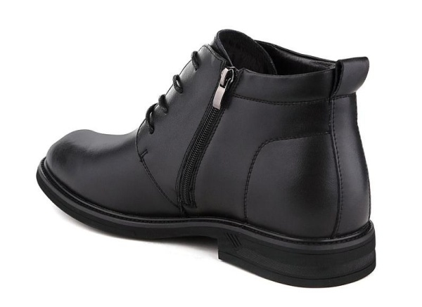 Ботинки из кожи мужские / Черный / 39