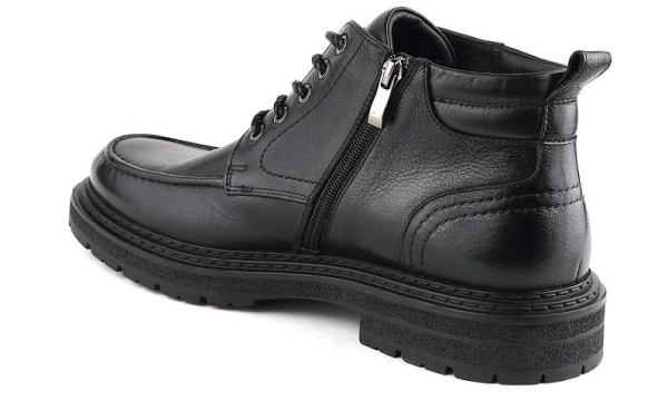 Ботинки из кожи мужские / Черный / 39