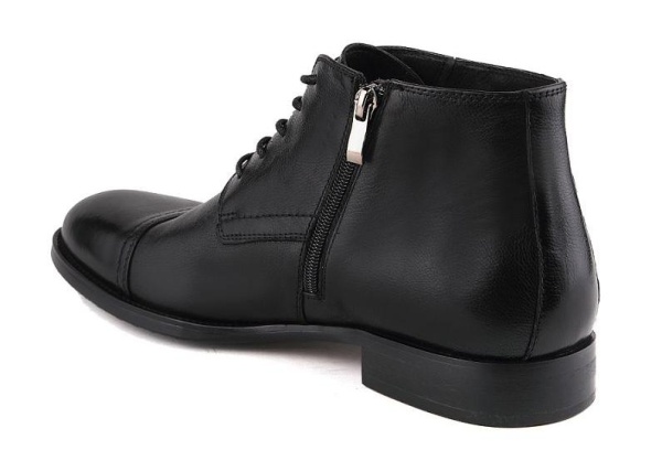 Ботинки из кожи мужские / Черный / 40