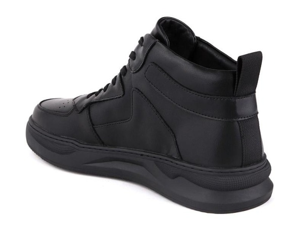 Ботинки из кожи мужские / Черный / 39