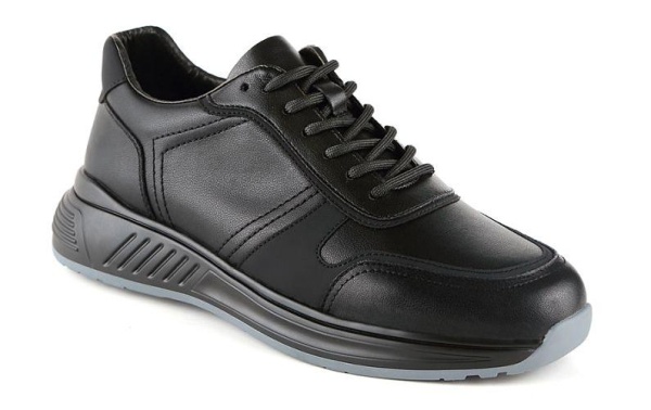 Кроссовки из кожи мужские / Черный / 40