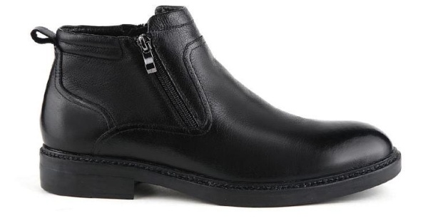 Ботинки из кожи мужские / Черный / 40