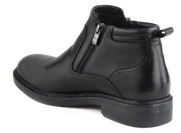 Ботинки из кожи мужские / Черный / 40