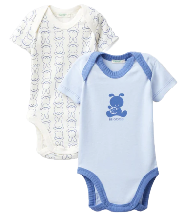 Детское боди из хлопка, 2 шт / Голубой / 56